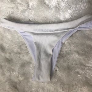 White ribbed cheeky bikini bottom